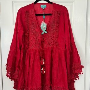 Antica Sartoria by Giacamo Cirque - Red Long Sleeve Dress